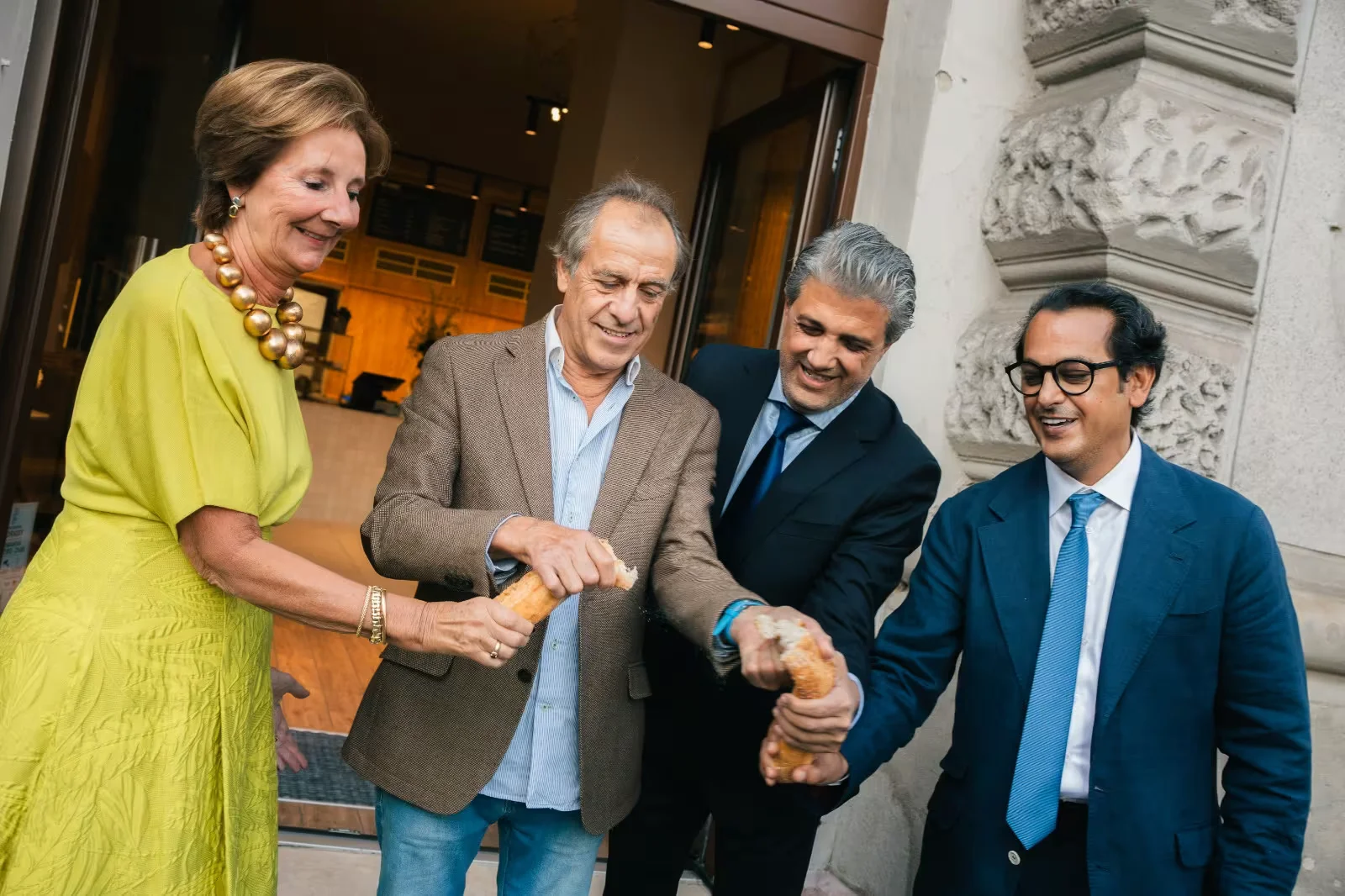 Names from left to right: Annick Van Overstraeten (CEO, Le Pain Quotidien), Waleed F.M. ALFEHAID (Chairman & CEO AFiG), Alain Coumont (Founder, Le Pain Quotidien), Ossama Chaaban (Managing Director & Partner, CEG).